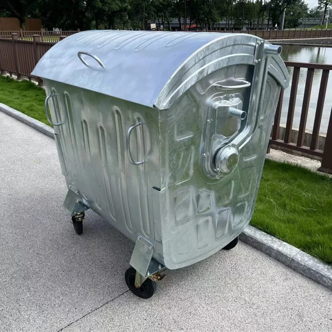Contenedor de basura de acero galvanizado 1100 litros - vista alternativa