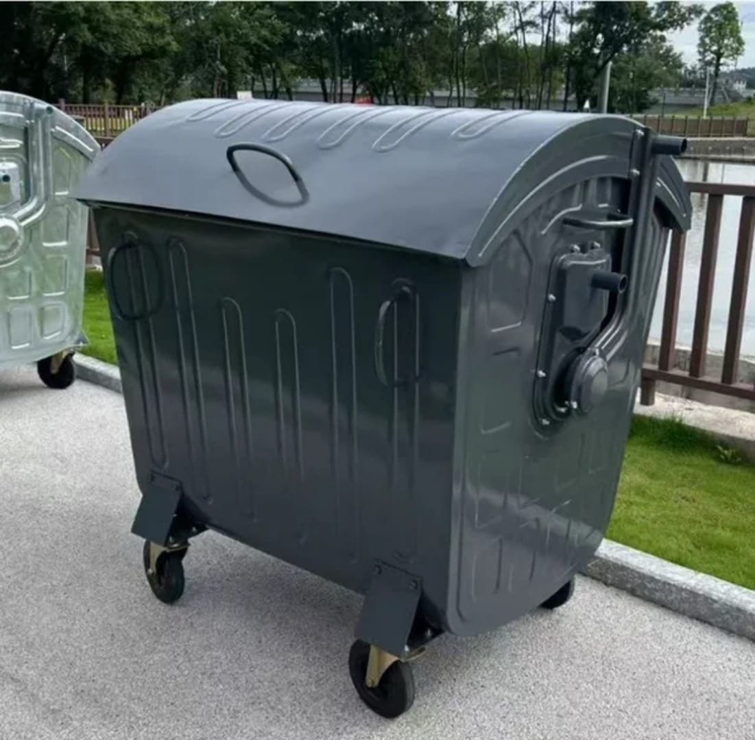 Contenedor de basura de acero galvanizado 1100 litros - vista adicional