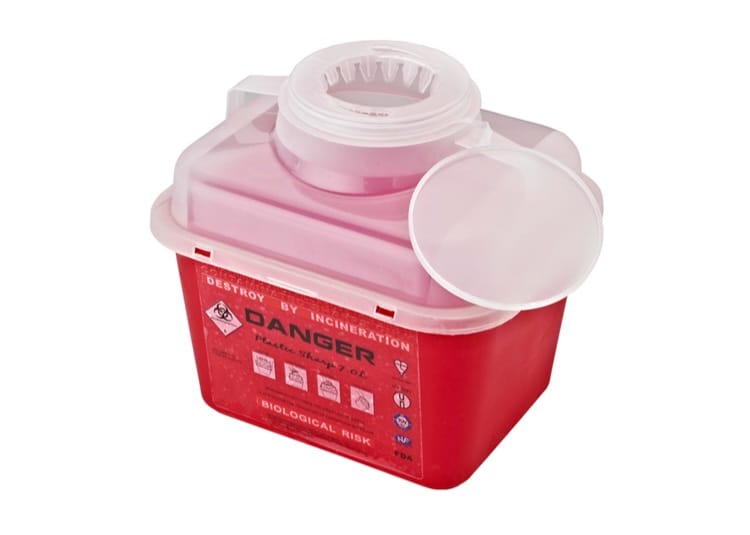Envase para cortopunzantes 7 litros - vista frontal